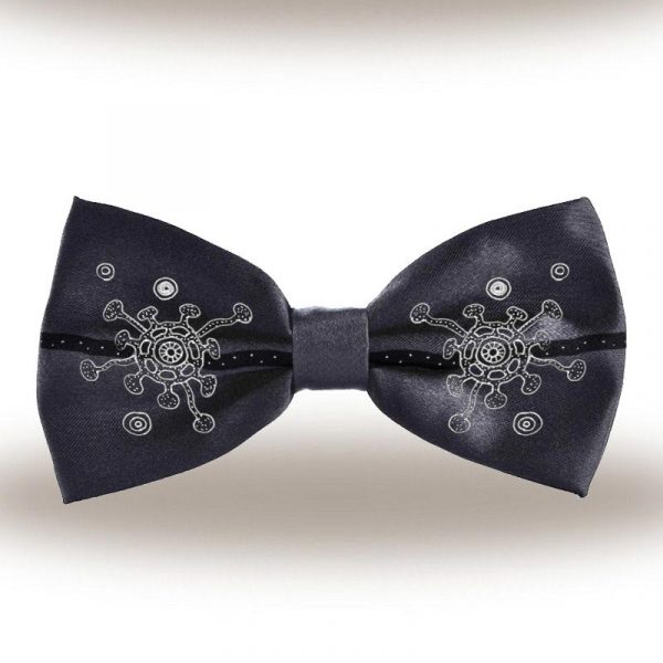 Black Silk Bow Tie Germs Print | 3ARA3A Fashion
